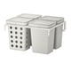 HÅLLBAR waste sorting bins in white plastic with lids and ventilation.