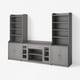 HAUGA Storage combination, grey, 279x46x199 cm