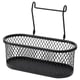 Black HULTARP hanging organiser, oval with mesh design, steel & plastic, hooks on top.