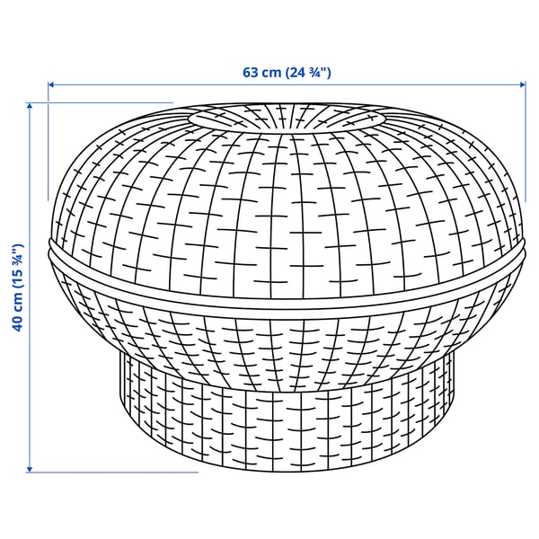 Illustration with measurements for the product: IKEA PS 2026.