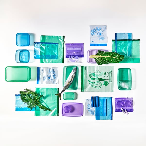 ISTAD Resealable bag, with slider/mixed colours, 1/2/4 l