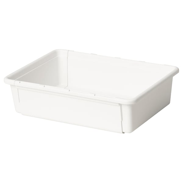 A white KACKLA plastic storage box. Its rectangular with smooth edges and a simple, functional design.