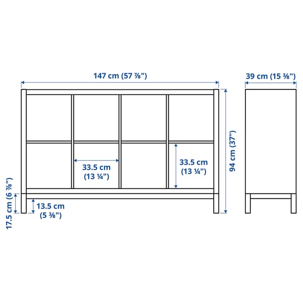 Illustration with measurements for the product: KALLAX.