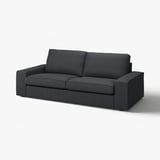 KIVIK sofa, dark grey, modern design, recycled fabric.