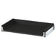 A KNIVSHULT black drawer with a sleek design. It smooth sides, and is made of steel and particleboard.
