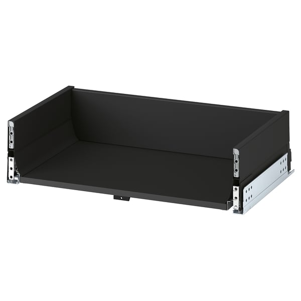 KNIVSHULT drawer, black, metal & particleboard, rectangular, smooth finish, sleek design.