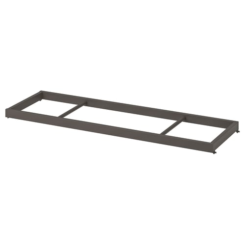 KOMPLEMENT clothes rail, grey, metal & fiberboard, rectangular, simple design.