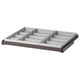 KOMPLEMENT grey fabric organiser tray, rectangular shape with multiple compartments, pulls out smoothly, ideal for accessories storage.