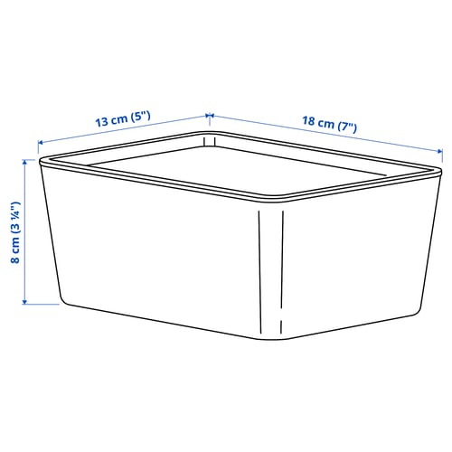 Illustration with measurements for the product: KUGGIS.