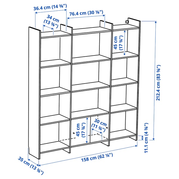 LÅDMAKARE Storage combination w sliding doors, with shelves/oak effect, 158x35x212 cm
