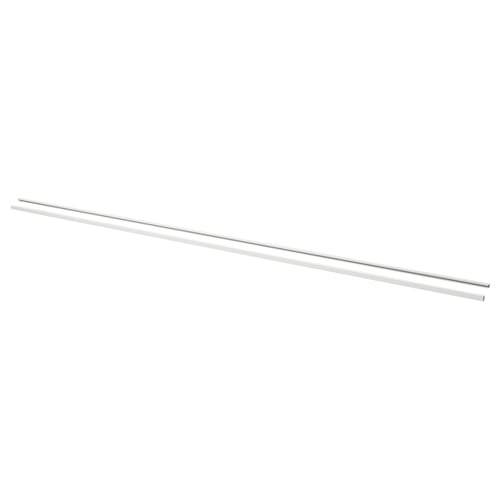LARKOLLEN handles, silver-colored, acrylic-coated aluminium. They are long, thin, rectangular bars designed for sliding doors.