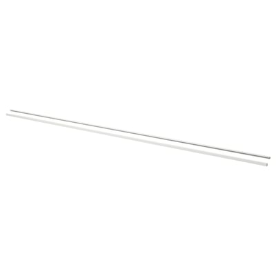 LARKOLLEN handles, silver-colored, acrylic-coated aluminium. They are long, thin, rectangular bars designed for sliding doors.