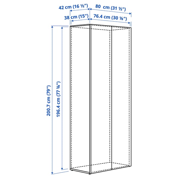 Illustration with measurements for the product: LASTARE.