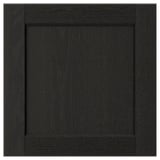 LERHYTTAN black cabinet door, solid wood frame, ash veneer panel, traditional design.