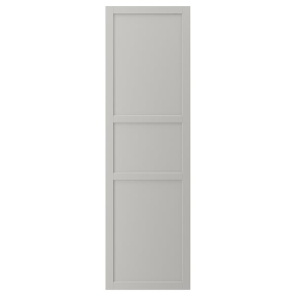 Light grey LERHYTTAN kitchen door with bevelled edges and veneer panel. Classic and traditional design.