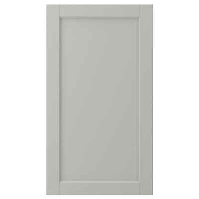 LERHYTTAN: grey kitchen cabinet door, solid birch frame, bevelled edges, veneer panel, square shape, classic design.