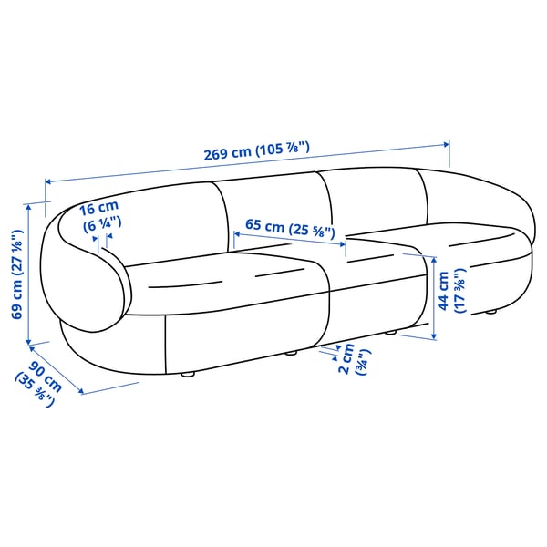 LILLESÄTER 4-seat sofa, Gunnared bright green-yellow