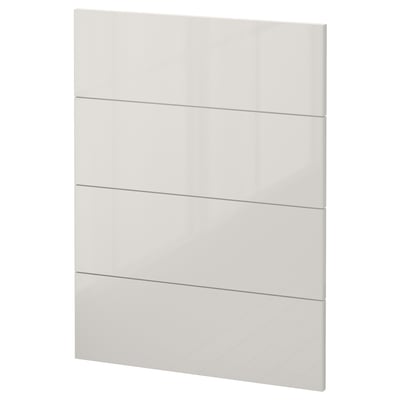 A modern, white, high-gloss cabinet door from the METOD kitchen system, part of a sleek, contemporary kitchen design.