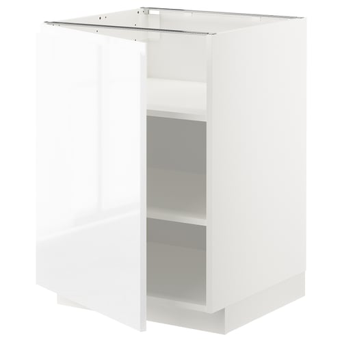White METOD kitchen unit. Modern, square shape with adjustable shelves, ready for customization.