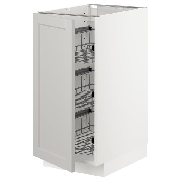 White METOD cabinet, wire shelves, square, modern.