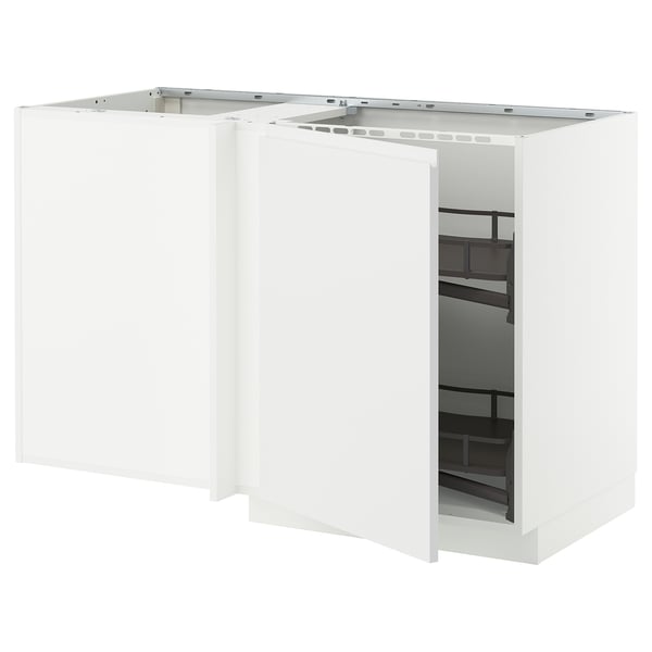 METOD white kitchen cabinet with pull-out shelves, modern and minimalist.