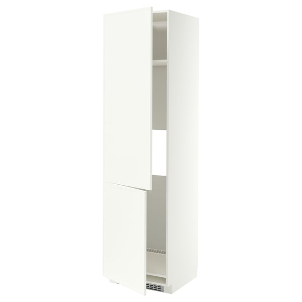 METOD High cab f fridge/freezer w 2 doors, white/Aspudden matt white, 60x60x220 cm