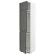 METOD kitchen cabinet in dark grey with three open sections, modern design.