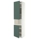 METOD High cab f micro w 2 doors/shelves, white/Aspudden dark grey-green, 60x60x240 cm