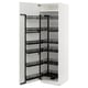 METOD white kitchen unit with pull-out spice racks, steel, rectangular, modern design.