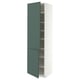METOD High cabinet with shelves/2 doors, white/Aspudden dark grey-green, 60x60x220 cm