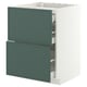 METOD / MAXIMERA Base cab f hob/2 fronts/3 drawers, white/Aspudden dark grey-green, 60x60 cm