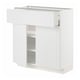 White METOD kitchen cabinet with drawer and shelves, classic design.