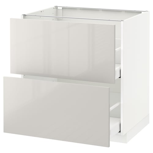 White METOD kitchen cabinet with smooth shiny surface.