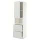 METOD / MAXIMERA Hi cab f micro w door/2 drawers, white/Aspudden light grey, 60x60x220 cm