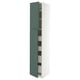 METOD / MAXIMERA Hi cab w 2 doors/4 drawers, white/Aspudden dark grey-green, 40x60x220 cm