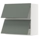 METOD kitchen wall unit in green-grey, rectangular, with two closed cabinets and slanted doors.