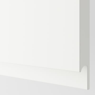Crisp white kitchen cabinet close-up, showing smooth, durable edges and sleek design.
