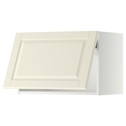 Off-white METOD kitchen cabinet, rectangular with beveled edges.