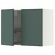 METOD Wall cabinet w dish drainer/2 doors, white/Aspudden dark grey-green, 80x60 cm
