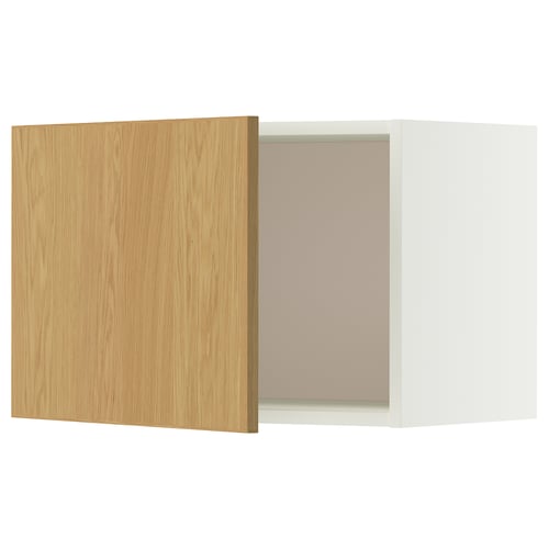 METOD Wall cabinet, white/Sinarp oak veneer, 60x40 cm