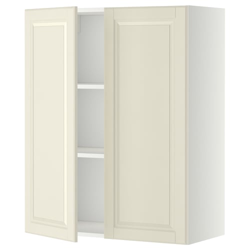 Off-white METOD kitchen cabinet, 2 doors, beveled edges, adjustable shelf.