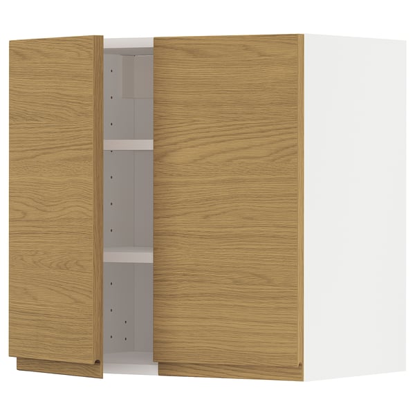METOD kitchen unit with oak doors.