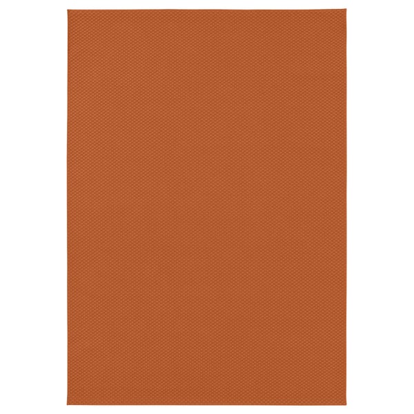 MORUM rug, terracotta, flat-woven, square, simple texture.