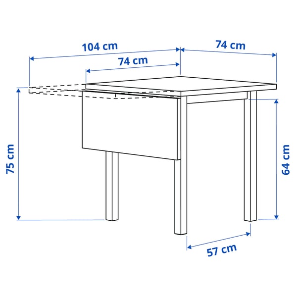 Illustration with measurements for the product: NORDVIKEN.