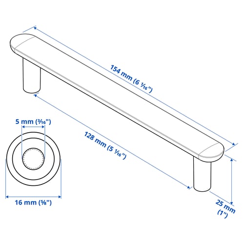 NYDALA Handle, white, 154 mm