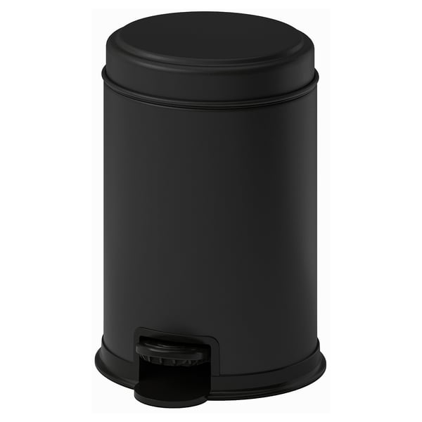 PÄRLSLINKE Waste bin, black, 3 l