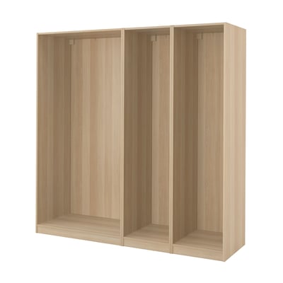 PAX wardrobe frame in oak effect, light brown, rectangular, simple design.