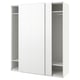 A white PAX wardrobe with sliding doors, minimalist design, offering ample storage.