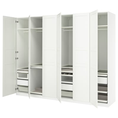PAX / TYSSEDAL Wardrobe combination, white/white, 300x60x236 cm