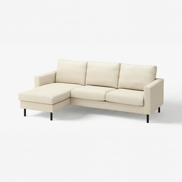 SALTSJÖBADEN sofa, beige, l-shaped, modern design, pocket spring support, removable washable cover.